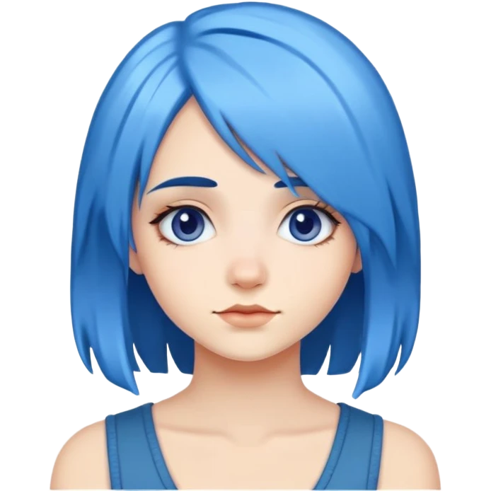 Girl with blue hair 🤣🤣🤣 emoji