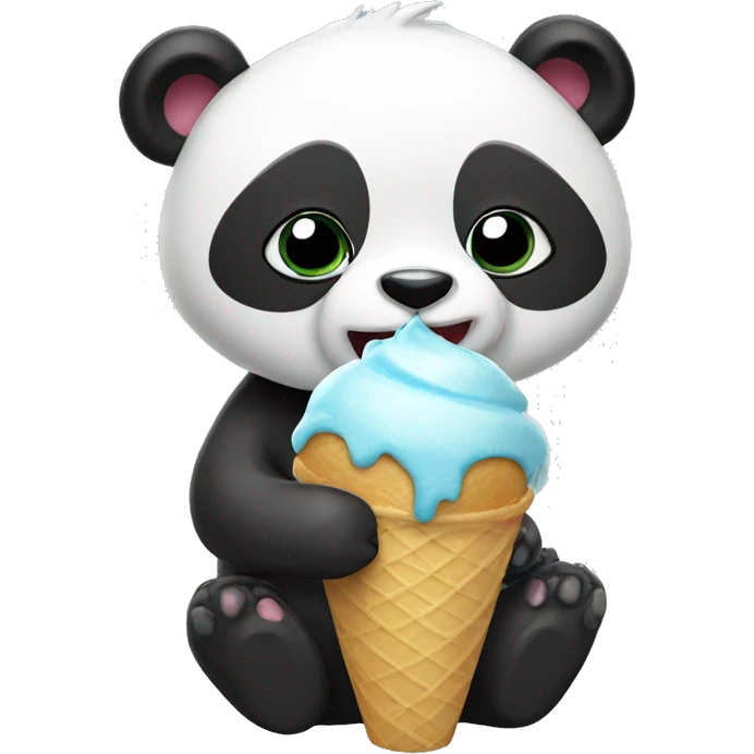 Panda eating ice cream emoji