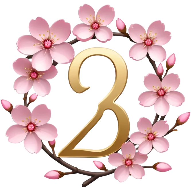 cherry blossom and the number ‘25’ emoji