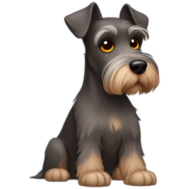 Brown schnauzer with a red nose and hazel eyes side angle emoji