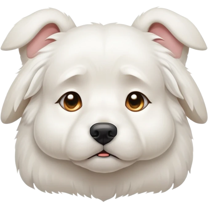 Perro blanco triste  emoji