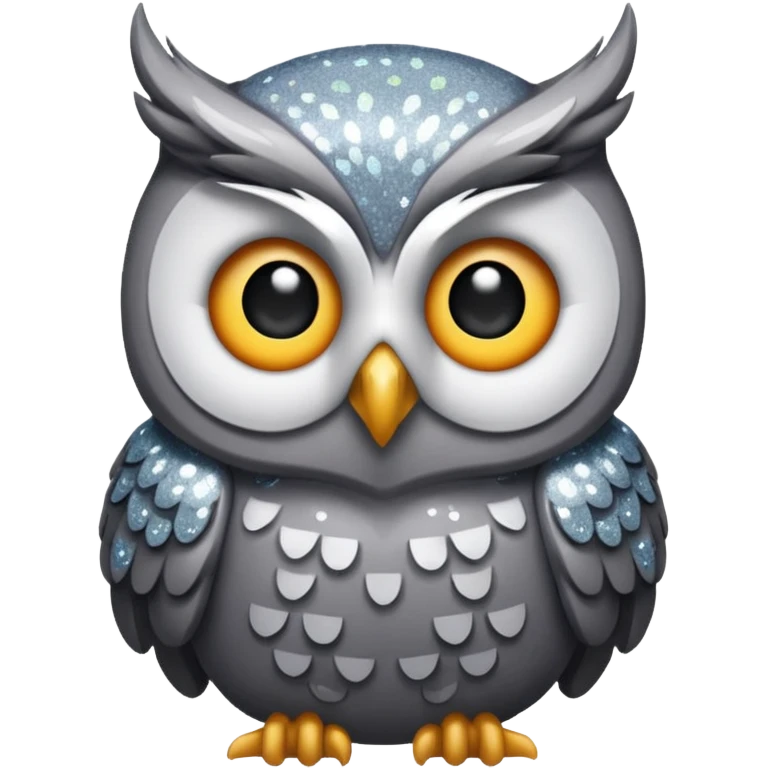 owl glitter gray emoji