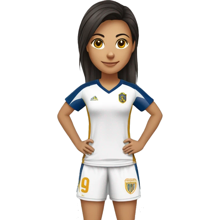 Mulher morena escuro cabelo amarrado atrás da cabeça com uniforme juiz futsal  emoji