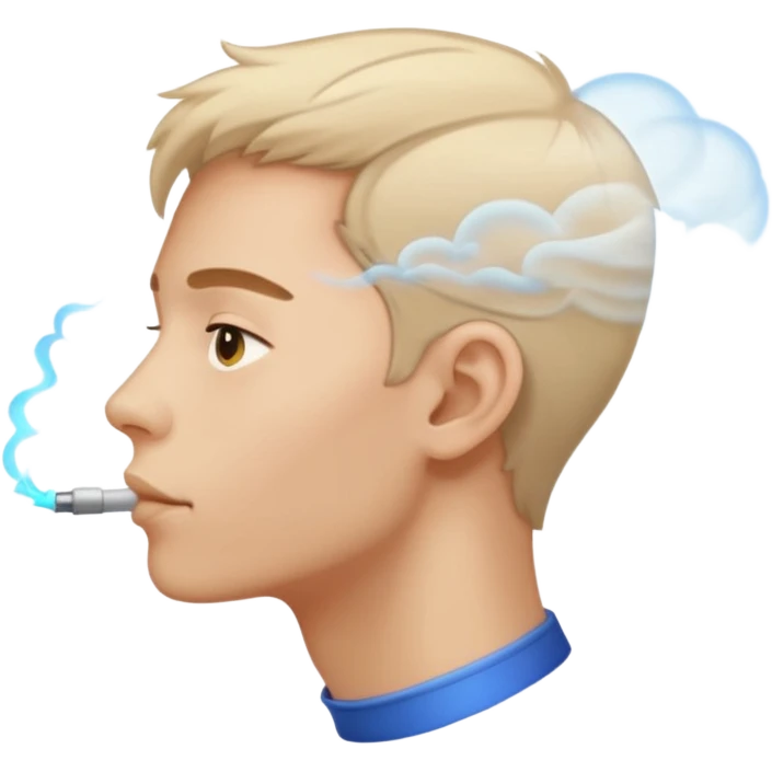 blowing air from this mouth in side angle, the air should be visible  emoji