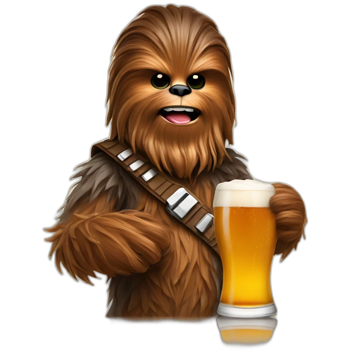 chewbacca avec une bière a la main emoji