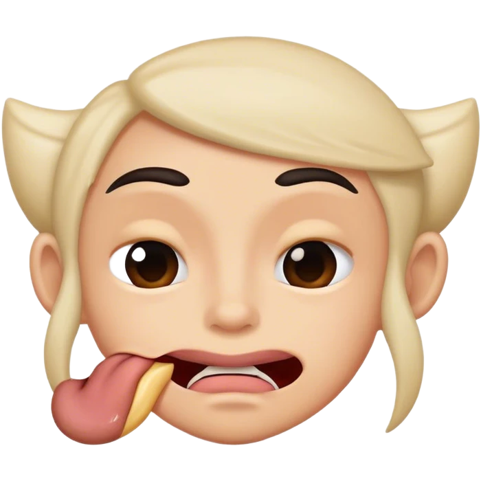 Eyebrows up and lip biting  emoji