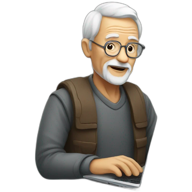 old man this laptop emoji