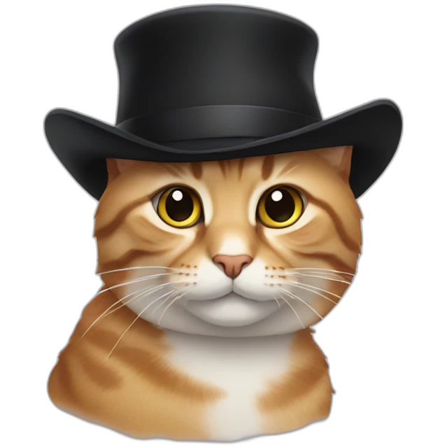 cat with a black hat emoji