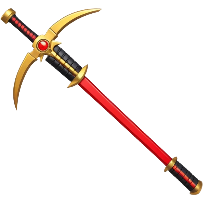 samurai themed space miner tool icon, futuristic mining tool inspired by katana, Japanese armor details, red black gold color palette, glowing energy accents, 3D cartoon, mobile game icon style, clean background, soft shadow, no text, no watermark

 emoji