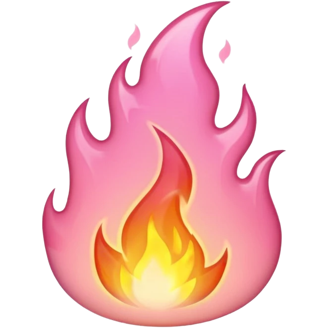 light pink fire, simple, iconic, emoji style, no text emoji