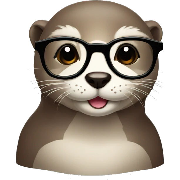 cute otter with glasses emoji