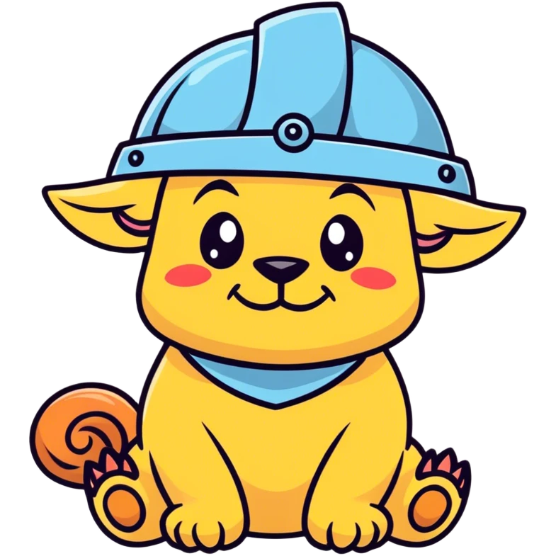 Troll emoji and puppy emoji inside a cave emoji