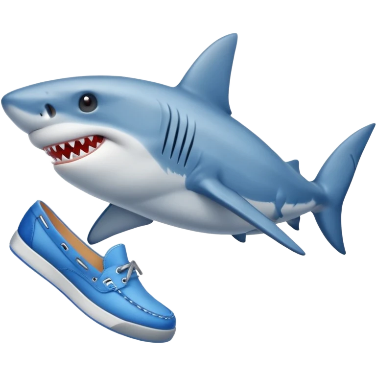 Shark with blue shoes 
 emoji