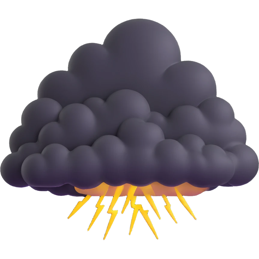 thundercloud with rain and lightning emoji