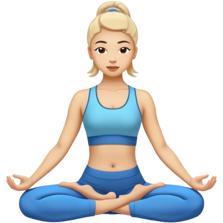 Womer perfoming salute pose yoga emoji