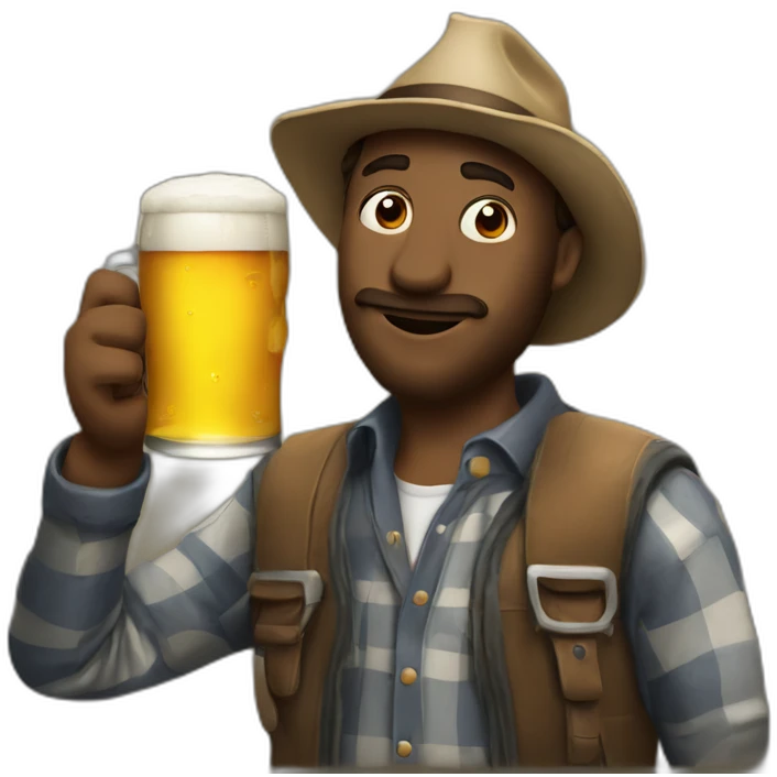 macon drinking a beer emoji