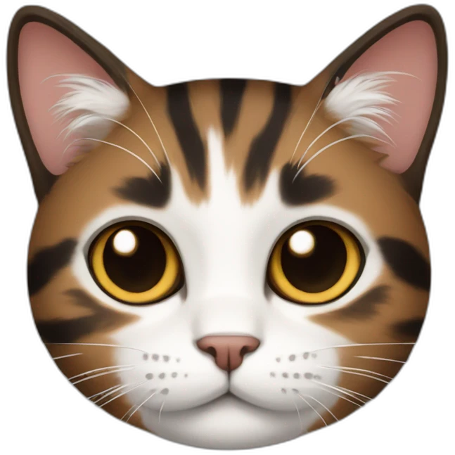 cat with brown white and black fur emoji