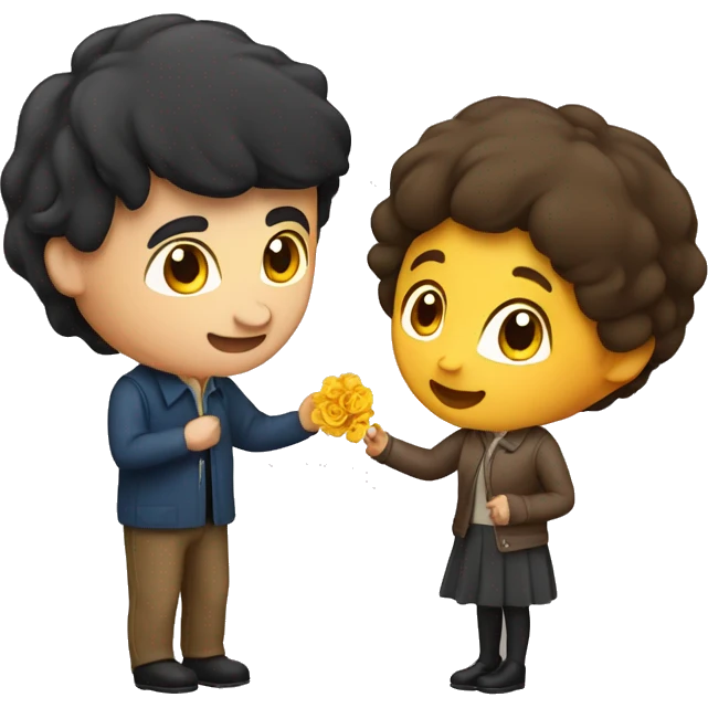 Brünette Girl  proposes to a man emoji