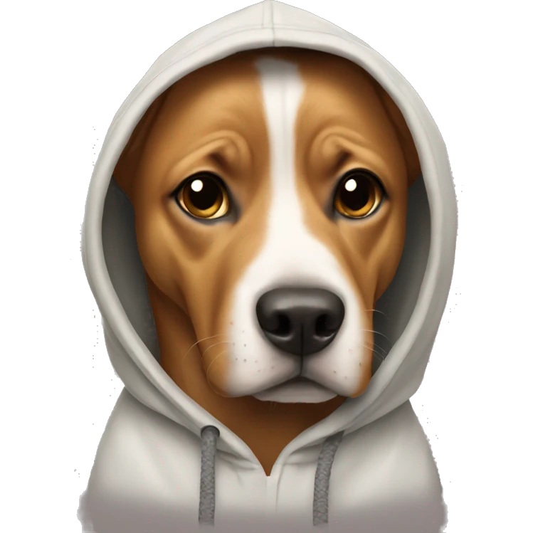 Dog wearing a hoodie emoji