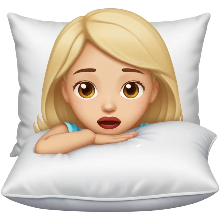 girl drooling on pillow emoji