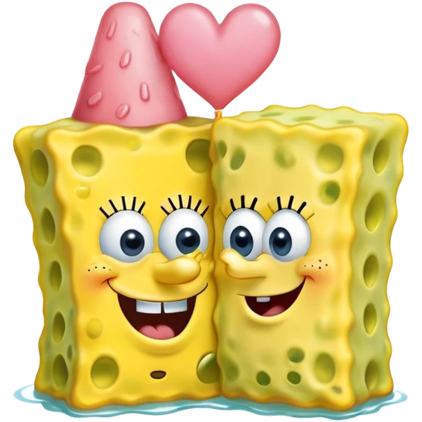 Spongebob kissing Patrick emoji