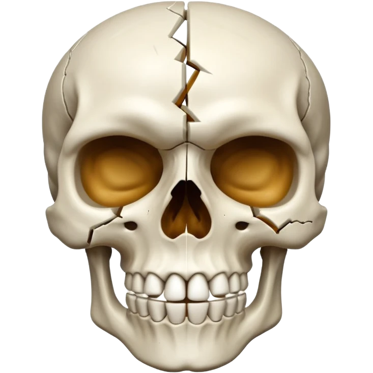 A skull cracking in half emoji
