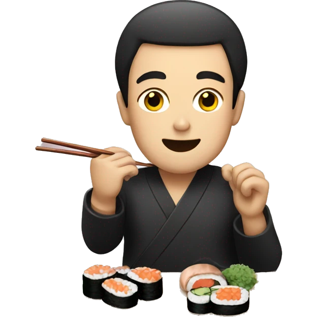 Man eating sushi emoji