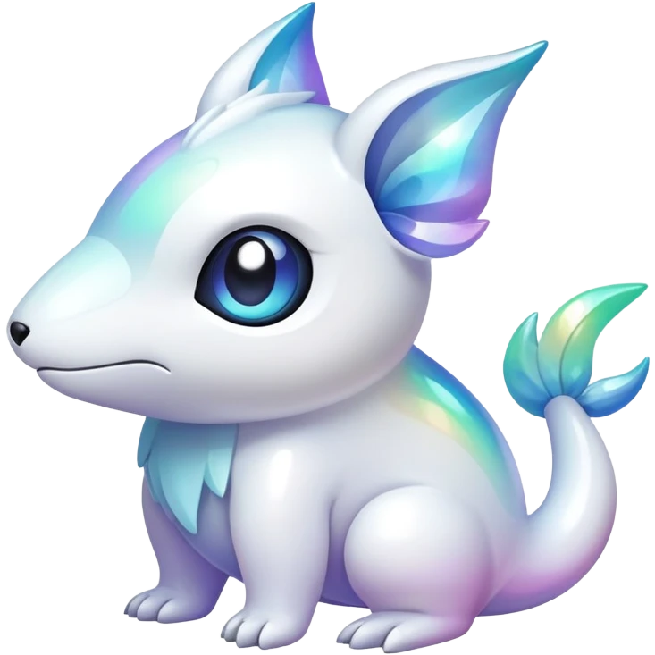  Iridescent white pale fakemon-creature  emoji