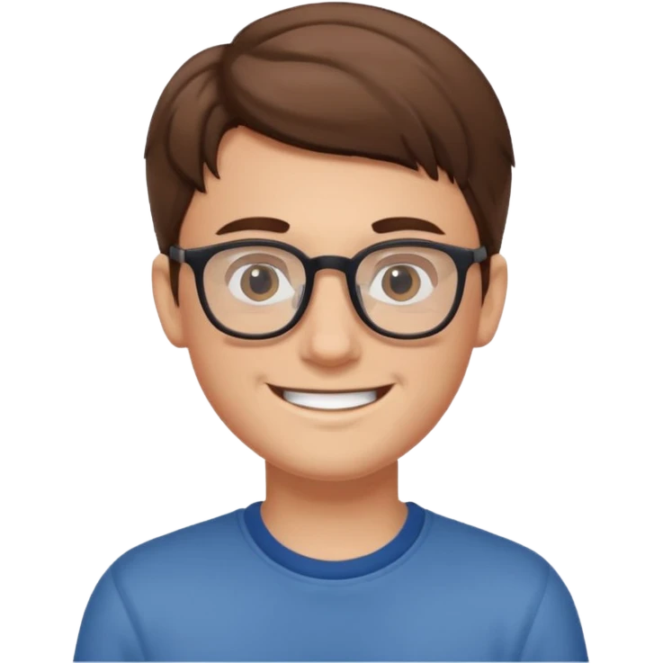 WHITE BOY, BROWN HAIR WARING GLASSES emoji