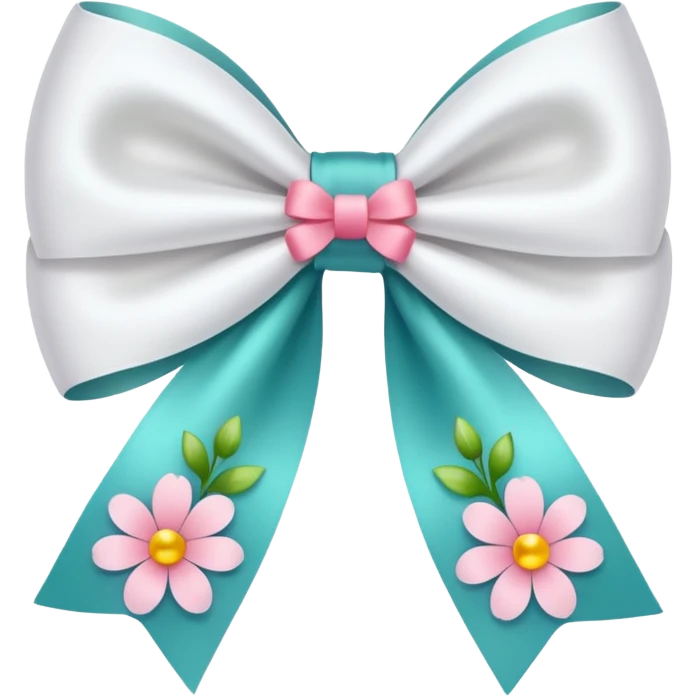 White bow with flowers emoji
