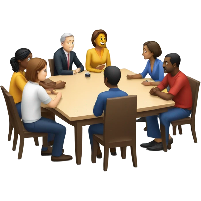 group meeting at a table emoji