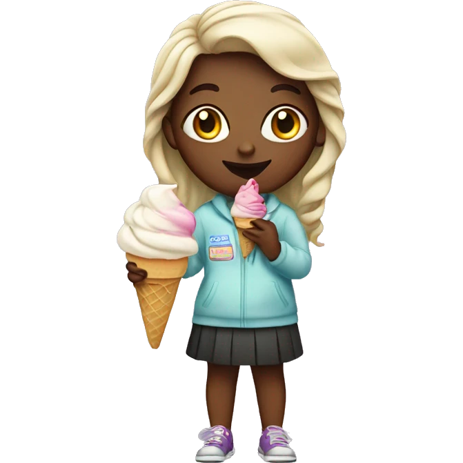 girl whit ice cream emoji