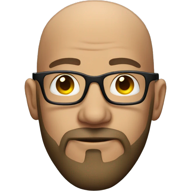 bald man with beard and glasses - rim lighting emoji