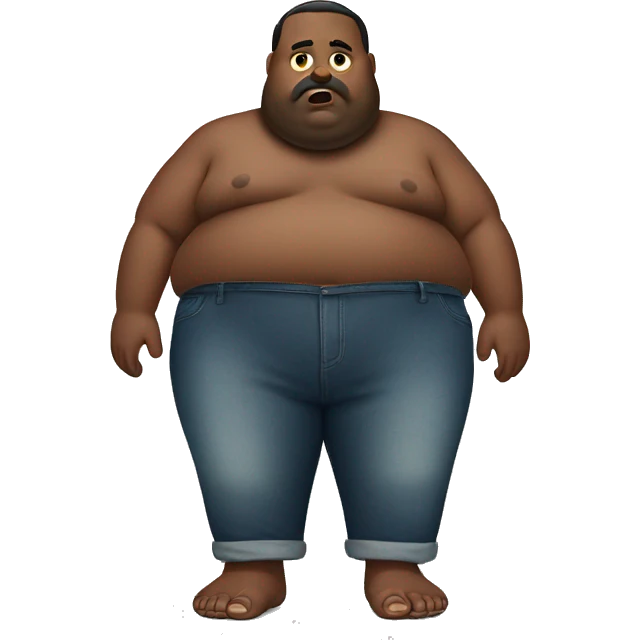 Fat man with dirty toes emoji
