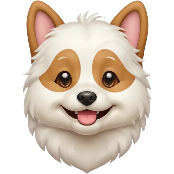 Create a very much laughing dog emoji with tears in his eyes emoji