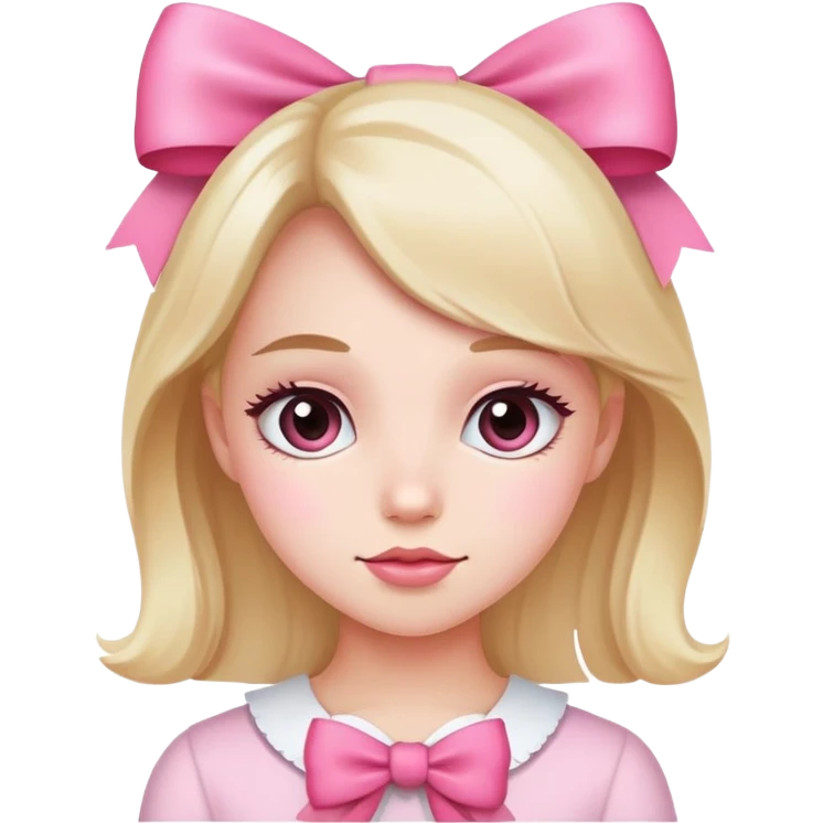 Girl with pink bow emoji