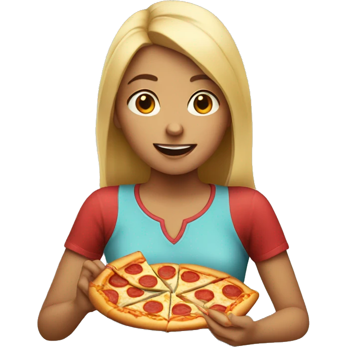 girl eating pizza emoji