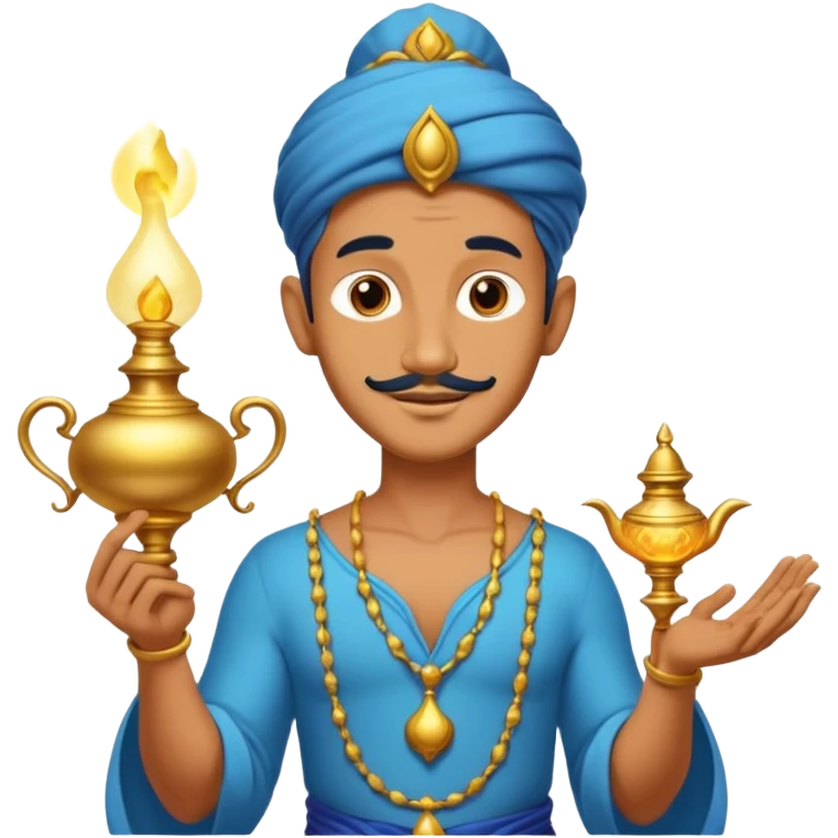 Lampe avec un génie  emoji