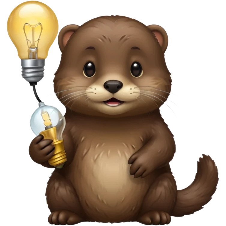 otter holding a lightbulb emoji