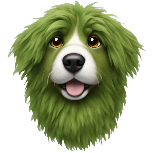 Moss green realistic dog emoji