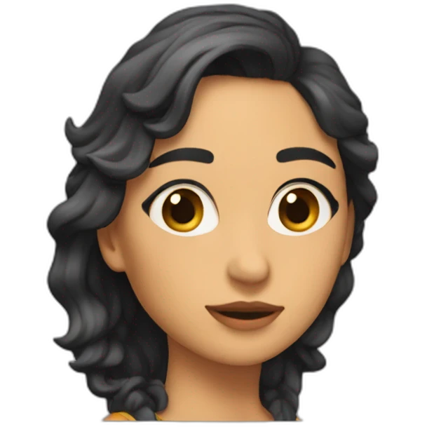 Chica morena pecosa con crespos  emoji
