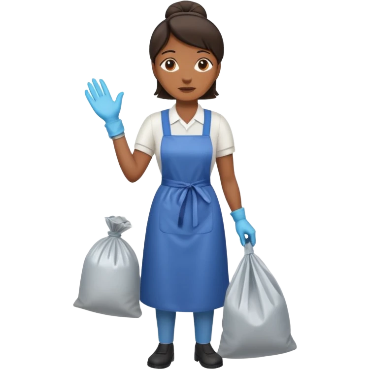 full body housekeeper taking out the trash emoji