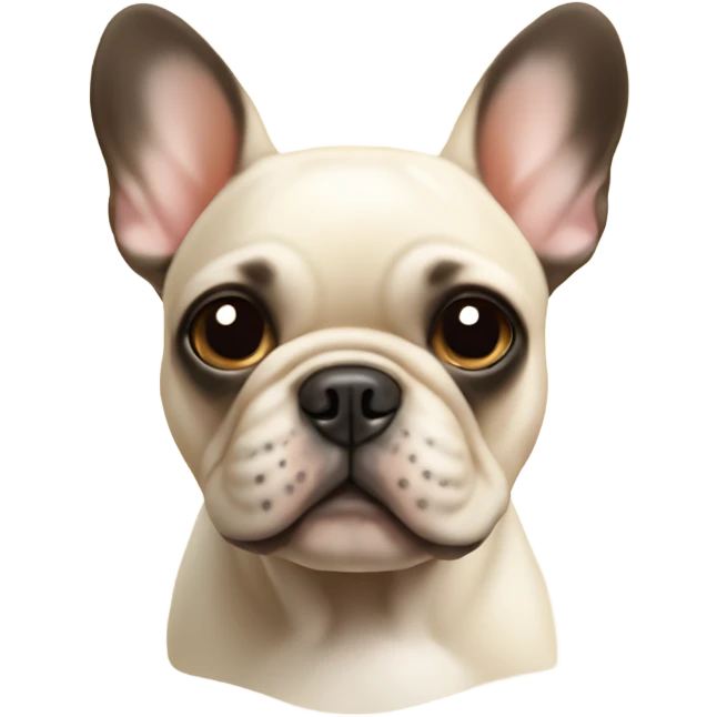 French Bulldog cream colored emoji