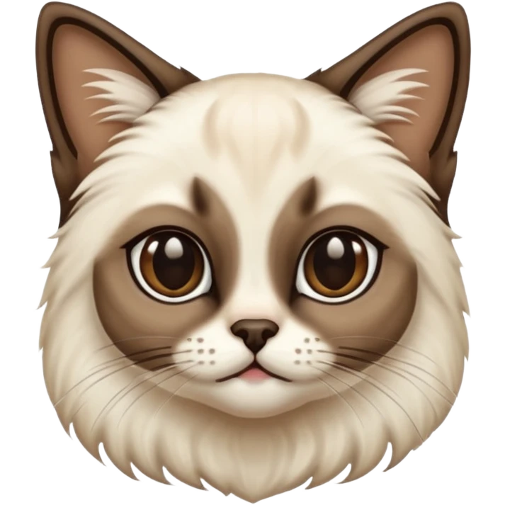 
Siamese cat: long hair fur emoji