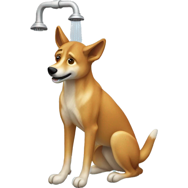 Dingo showering emoji