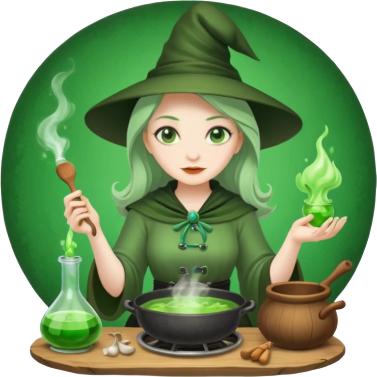 green witch cooking potion emoji