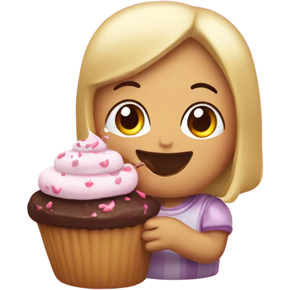 Cinamoroll eating a cupcake emoji