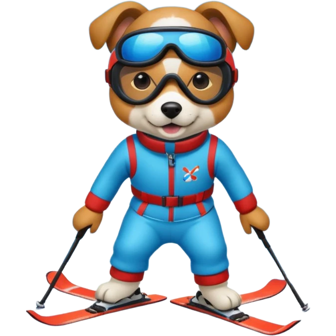 dog skiing emoji