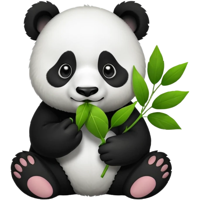 panda eating leaves emoji