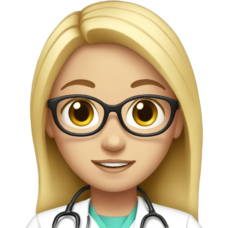 white girl with stethoscope emoji